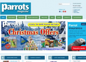 How parrotmag.com looks like on a tablet such as an iPad.