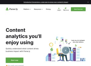 How parsely.com looks like on a tablet such as an iPad.