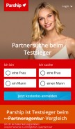 How parship.ch looks like on a mobile device such as an iPhone.