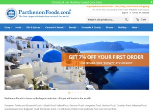 How parthenonfoods.com looks like on a tablet such as an iPad.