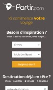 How partir.com looks like on a mobile device such as an iPhone.