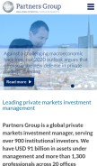 How partnersgroup.com looks like on a mobile device such as an iPhone.