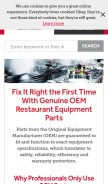 How partstown.com looks like on a mobile device such as an iPhone.