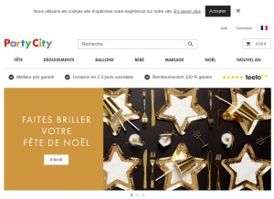 How partycity.com looks like on a tablet such as an iPad.