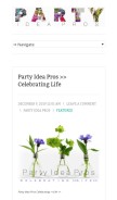 How partyideapros.com looks like on a mobile device such as an iPhone.