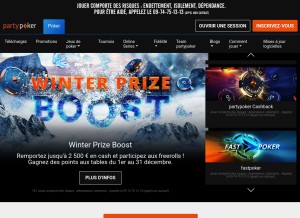 How partypoker.com looks like on a tablet such as an iPad.