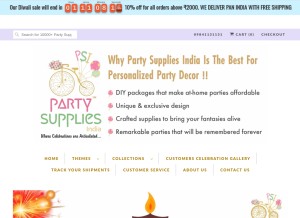 How partysuppliesindia.com looks like on a tablet such as an iPad.