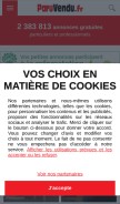 How paruvendu.fr looks like on a mobile device such as an iPhone.