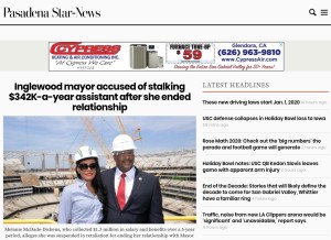 How pasadenastarnews.com looks like on a tablet such as an iPad.