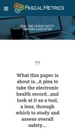 How pascalmetrics.com looks like on a mobile device such as an iPhone.