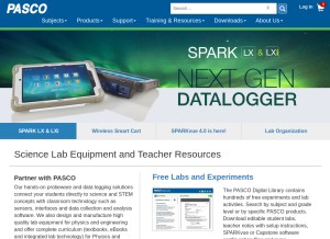 How pasco.com looks like on a tablet such as an iPad.