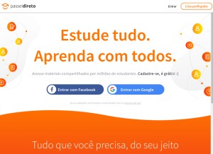 How passeidireto.com looks like on a tablet such as an iPad.
