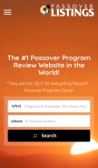 How passoverlistings.com looks like on a mobile device such as an iPhone.