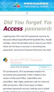 How passwordrecoverytools.com looks like on a mobile device such as an iPhone.