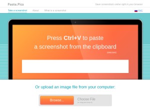 How paste.pics looks like on a tablet such as an iPad.