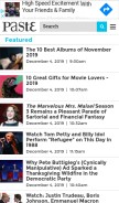 How pastemagazine.com looks like on a mobile device such as an iPhone.