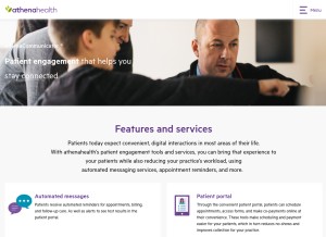 How patient-message.com looks like on a tablet such as an iPad.