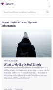 How patient.info looks like on a mobile device such as an iPhone.