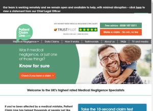 How patientclaimline.com looks like on a tablet such as an iPad.