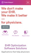 How patientkeeper.com looks like on a mobile device such as an iPhone.