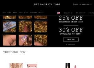 How patmcgrath.com looks like on a tablet such as an iPad.
