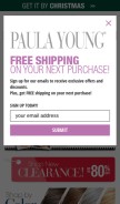 How paulayoung.com looks like on a mobile device such as an iPhone.