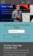 How paultripp.com looks like on a mobile device such as an iPhone.