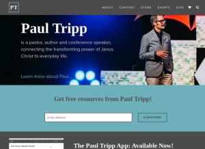 How paultripp.com looks like on a tablet such as an iPad.