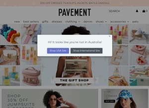 How pavementbrands.com looks like on a tablet such as an iPad.