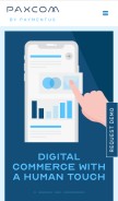 How paxcom.ai looks like on a mobile device such as an iPhone.