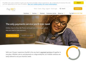 How pay360.com looks like on a tablet such as an iPad.