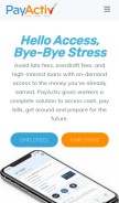 How payactiv.com looks like on a mobile device such as an iPhone.