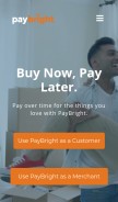 How paybright.com looks like on a mobile device such as an iPhone.
