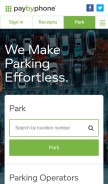 How paybyphone.com looks like on a mobile device such as an iPhone.