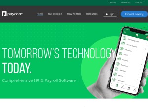 How paycomonline.com looks like on a tablet such as an iPad.