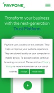 How payfone.com looks like on a mobile device such as an iPhone.