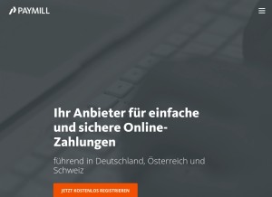 How paymill.com looks like on a tablet such as an iPad.