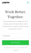 How paymoapp.com looks like on a mobile device such as an iPhone.