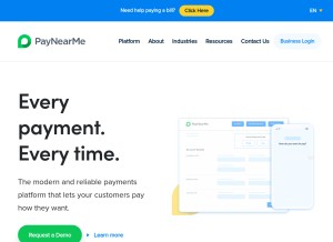 How paynearme.com looks like on a tablet such as an iPad.