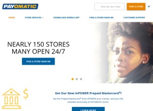How payomatic.com looks like on a tablet such as an iPad.