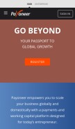 How payoneer.com looks like on a mobile device such as an iPhone.