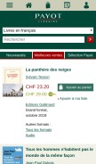 How payot.ch looks like on a mobile device such as an iPhone.