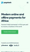 How paystack.com looks like on a mobile device such as an iPhone.