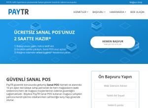 How paytr.com looks like on a tablet such as an iPad.
