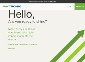How paytronix.com looks like on a tablet such as an iPad.