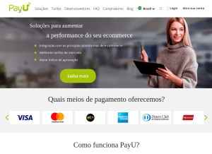 How payulatam.com looks like on a tablet such as an iPad.
