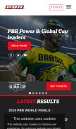 How pbr.com looks like on a mobile device such as an iPhone.