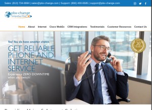 How pbx-change.com looks like on a tablet such as an iPad.