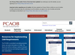 How pcaobus.org looks like on a tablet such as an iPad.