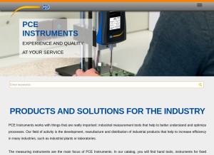 How pce-instruments.com looks like on a tablet such as an iPad.